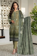 Green 3Pc Unstitch Suit - 01