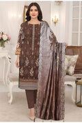 Chocolate Brown 3Pc Unstitch Suit - 05