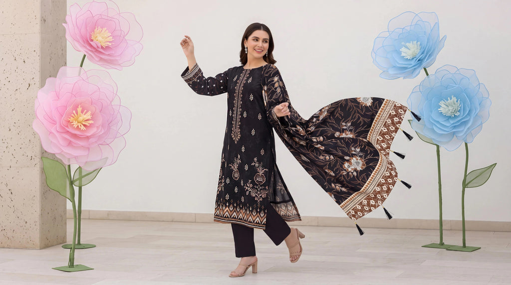 Black 3Pc Unstitch Suit - 09
