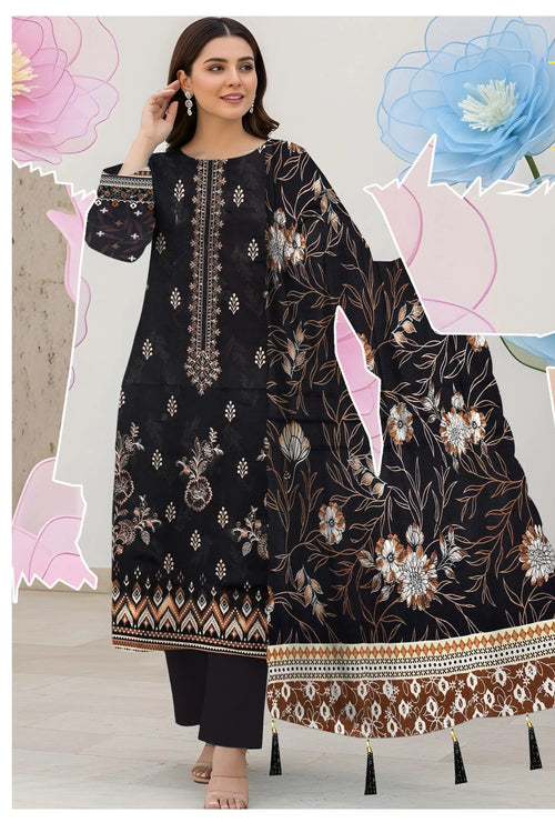 Black 3Pc Unstitch Suit - 09